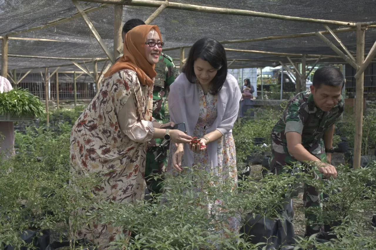 Persit Kodim 0501/JP Panen Sayur Mayur dan Cabe hasil Kebun di atas Aspal 3 ae 143 jpg