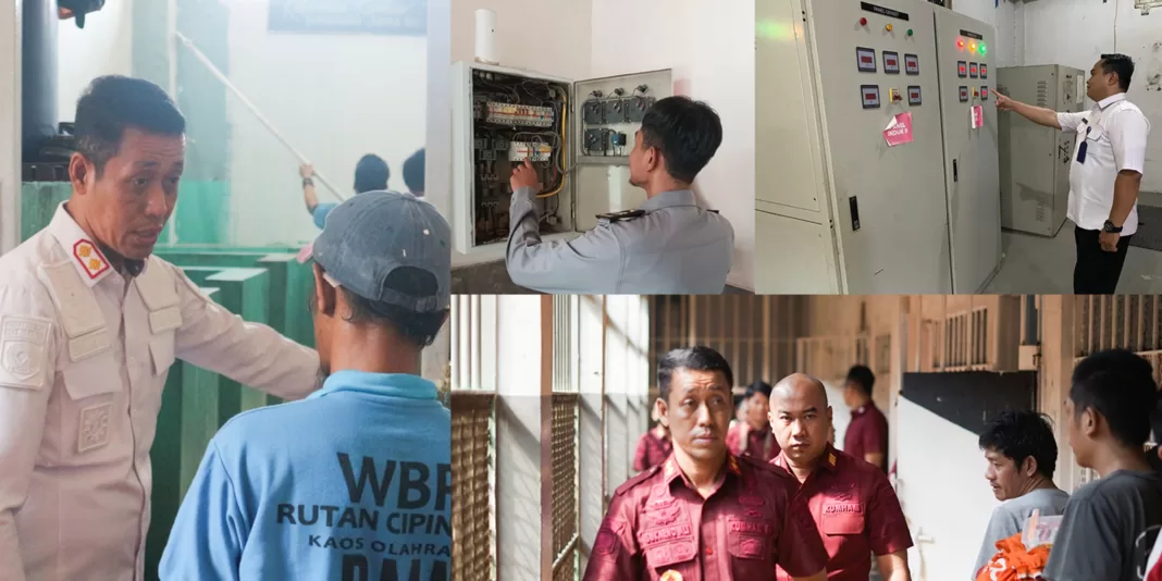 Rumah Tahanan Negara (Rutan) Kelas I Cipinang melakukan pengecekan rutin instalasi listrik dan air di seluruh area blok hunian warga binaan