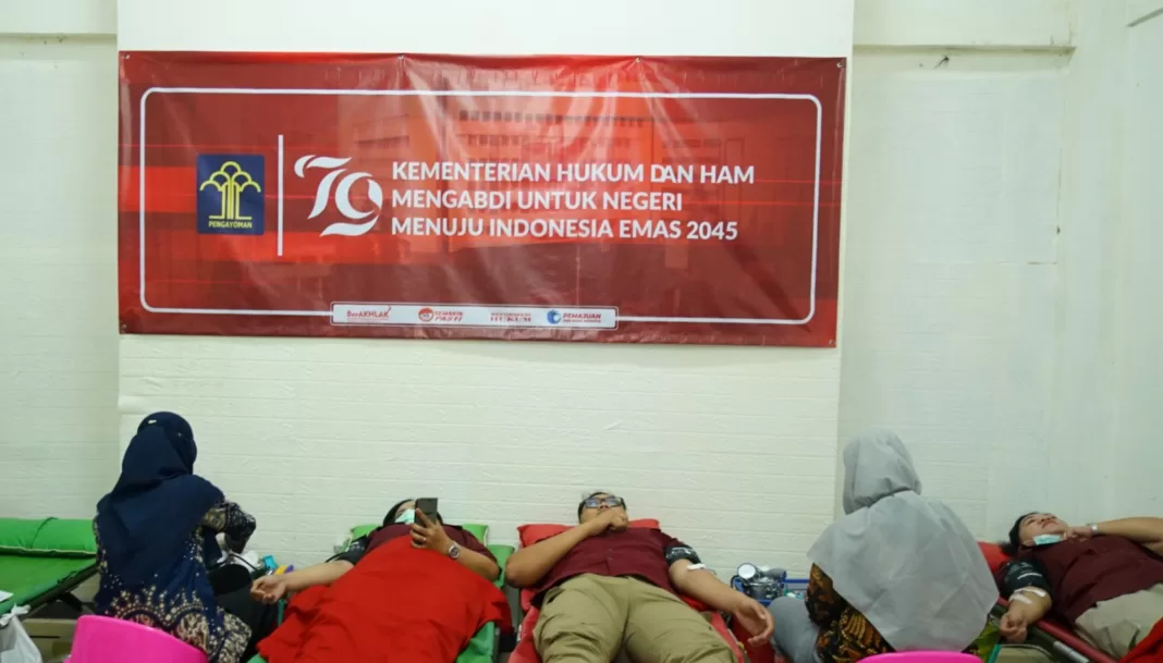 Rumah Tahanan Negara (Rutan) Kelas I Cipinang menggelar kegiatan Donor Darah dalam rangka memperingati Hari Pengayoman ke-79, (foto: dok. rutan cipinang)