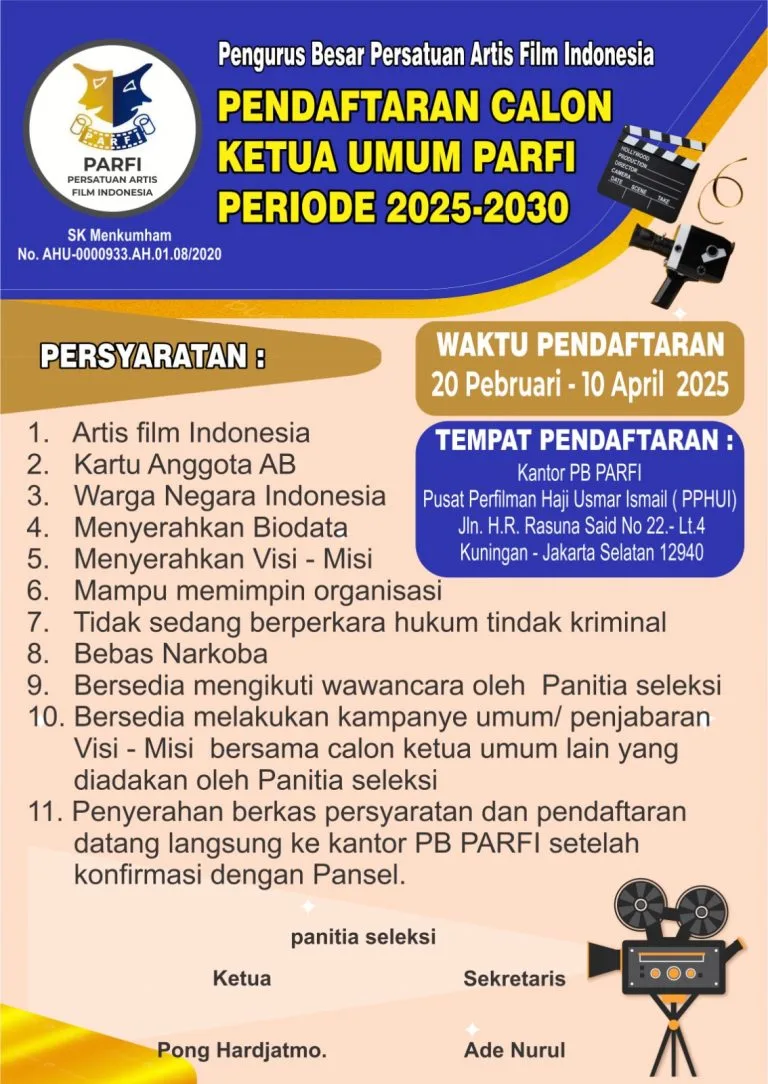 Aktor Senior Pong Hardjatmo Siapkan Kongres PARFI, Sementara PB PARFI siapkan Panitia Seleksi Ketum PARFI 1 ponk 1
