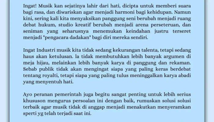 “Industri Musik Memanas, Charly Van Houten Tawarkan Jalan Damai Lewat Ruwatan Massal” 1 Lewat sebuah surat terbuka di Instagram Charly Setia Band menyampaikan kegelisahannya terhadap 1