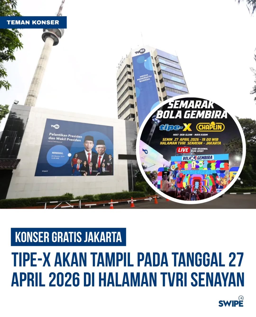 KONSER GRATIS JAKARTA Jangan lewatkan penampilan Spesial Tipe X Yuk catat tanggal dan tempatnya.heic