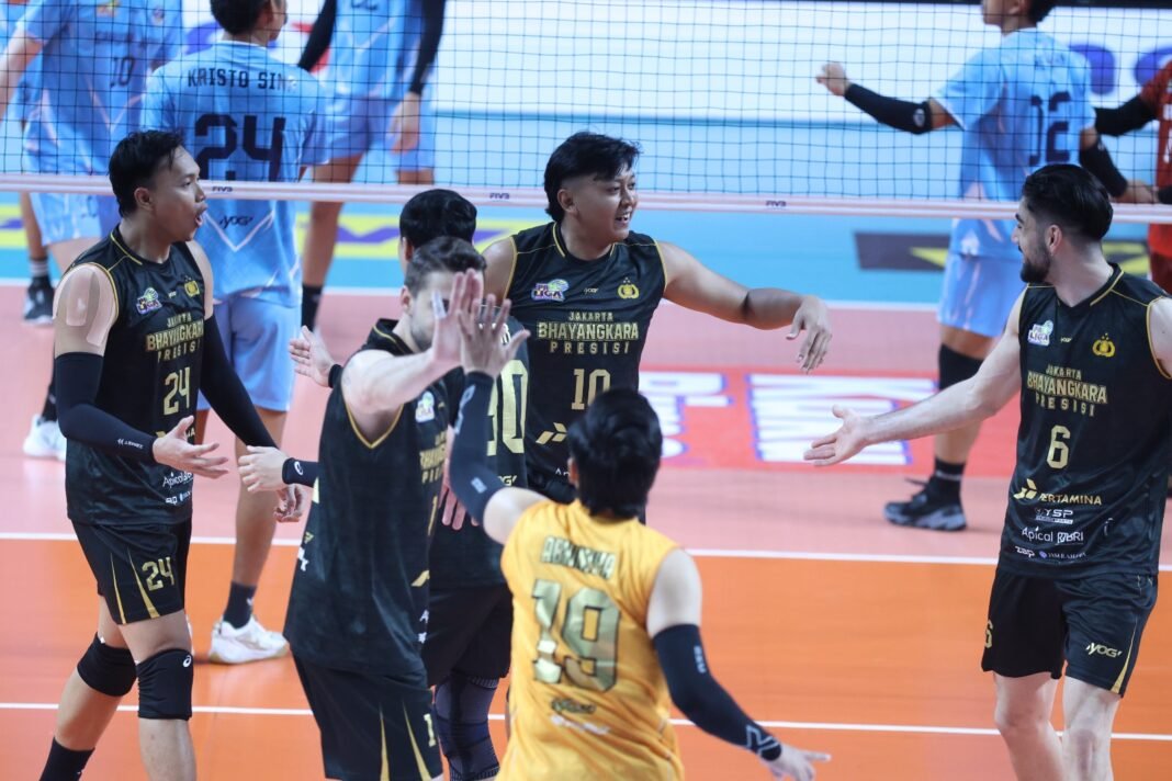 Juara bertahan Jakarta Bhayangkara Presisi kembali menunjukkan dominasinya dengan meraih kemenangan kedua pada babak final four Proliga 2026 putaran pertama. (Foto: Proliga).