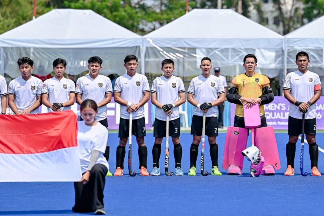 Kapten Timnas Hockey Field Putra Indonesia, Aulia Akbar Al Ardh, memastikan seluruh pemain dalam kondisi prima jelang dua laga krusial Pool A Kualifikasi Asian Games 2026 yang berlangsung di Royal Thai Air Force Hockey Field, Bangkok, Thailand. (Foto: ist).
