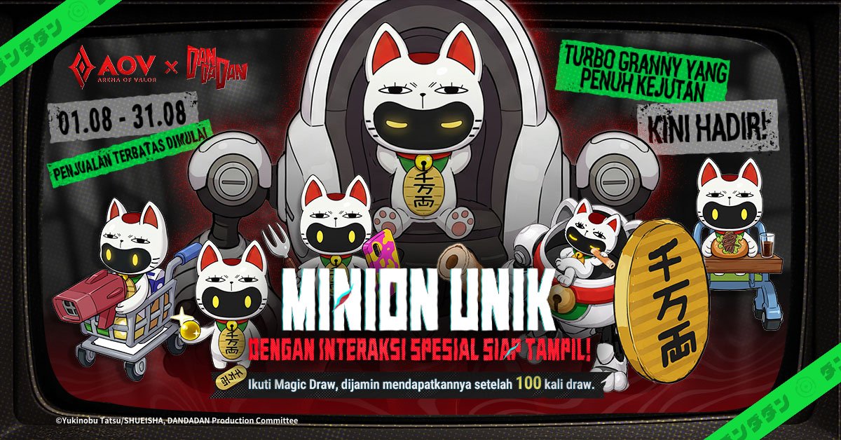 Kolaborasi Arena of Valor x DAN DA DAN Dimulai, Pemain Bisa Dapatkan Skin Momo Gratis 1 Minion DDD